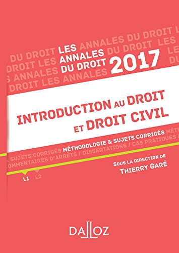 Introduction au droit et droit civil: Méthodologie & sujets corrigés