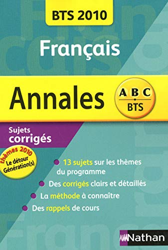 Annales Français BTS 2010 (Le détour / Génération(s)