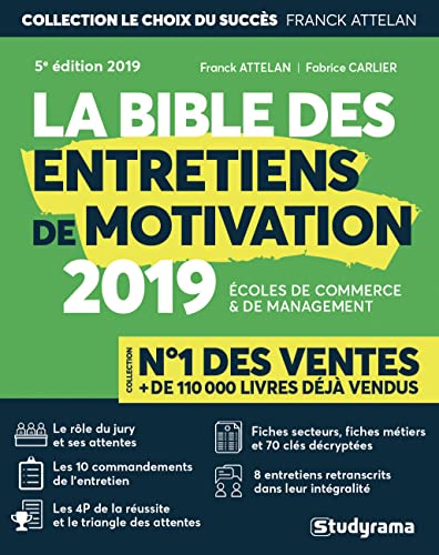 La bible des entretiens de motivation 2019: Ecoles de commerce et de management