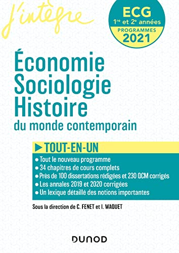 ECG 1 ET 2 - Economie, Sociologie, Histoire du monde contemporain - Tout-en-un (2021-2022)