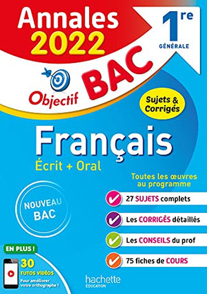 Annales Objectif Bac 2022 Français 1res