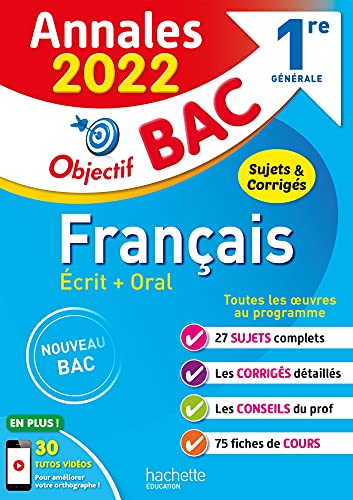 Annales Objectif BAC 2022 Français 1res
