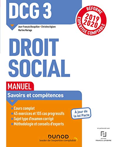 DCG 3 Droit social - Manuel - Réforme 2019-2020: Réforme Expertise comptable 2019-2020 (2019-2020)