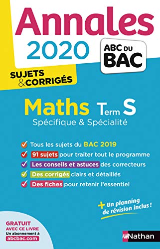 Annales ABC du BAC 2020 Maths Term S - corrigé