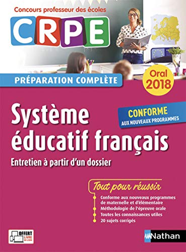 Système éducatif français - Oral 2018 - Préparation complète - CRPE