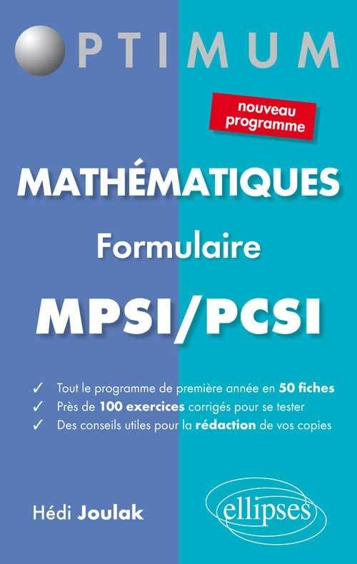 Mathématiques Formulaire MPSI/PCSI Nouveau Programme