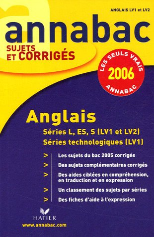 Anglais séries L, ES, S (LV1 et LV2) séries technologiques (LV1)