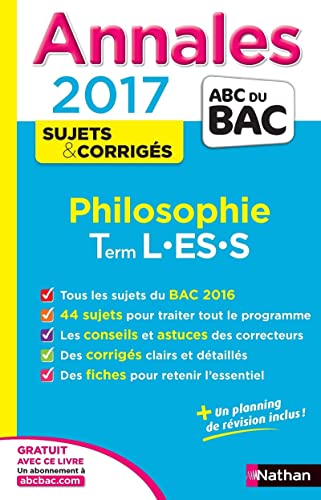 Annales ABC du BAC 2017 Philosophie Term L-ES-S