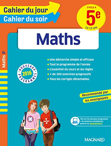 Cahier du jour/Cahier du soir Maths 5e - Nouveau programme 2016
