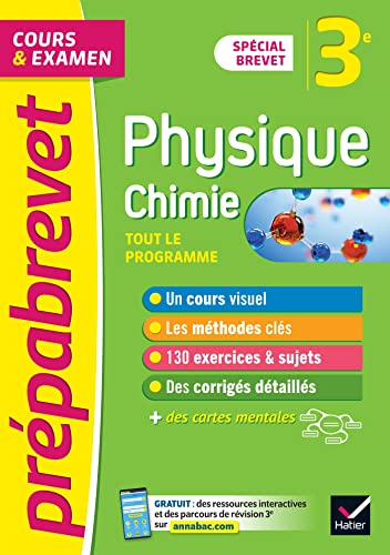 Prépabrevet Physique-Chimie 3e (sciences) - Brevet 2024: cours, méthodes et entraînement