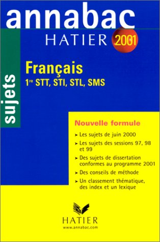 Annabac 2001. Français. 1ère STT, STI, STL, SMS