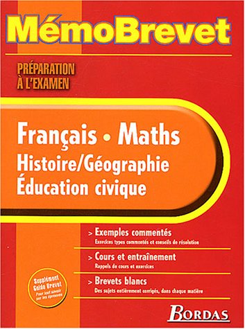 Français-Maths-Histoire/Géographie/Education civique Brevet