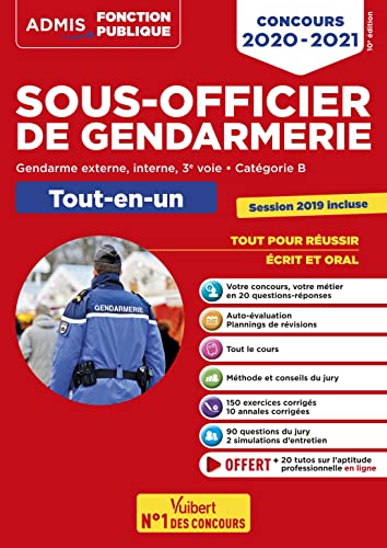Concours Sous-officier de gendarmerie - Catégorie B - Tout-en-un - 20 tutos offerts: Gendarme externe, interne et 3e voie - Nouveau concours 2020-2021