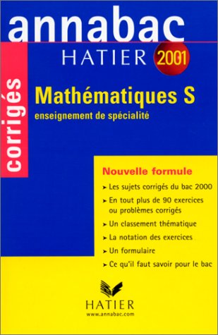 Annabac corrigés 2001 : Mathématiques S spécialité