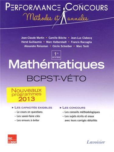Mathématiques 1re année BCPST-VETO