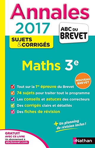 Annales ABC du BREVET 2017 Maths 3e