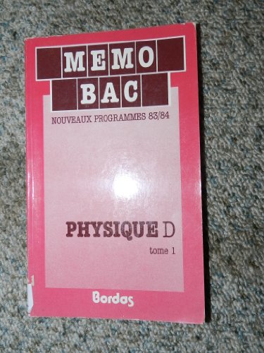 Physique terminale D, 1983-1984