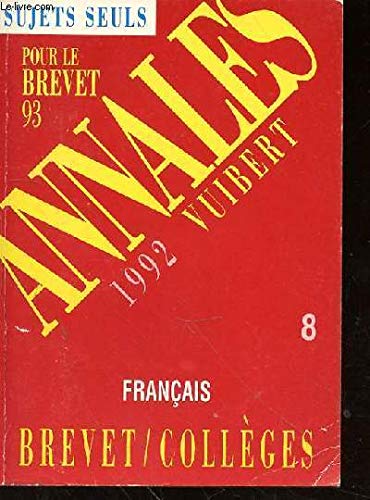 FRANCAIS BREVET. Edition 1992
