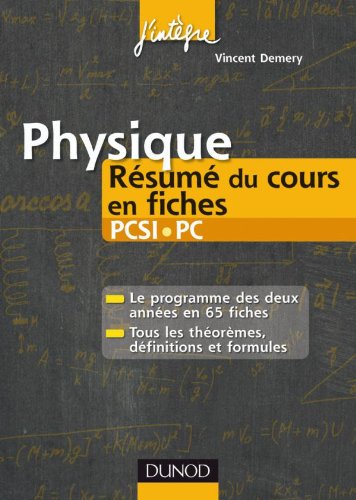 Physique Résumé du cours en fiches PCSI-PC