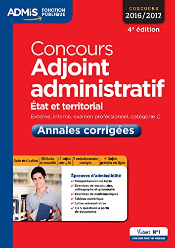 Concours adjoint administratif - Annales corrigées