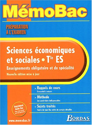 Sciences Economiques et Sociales Tle ES
