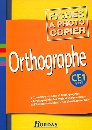 Orthographe CE1 2002 Fiches à photocopier