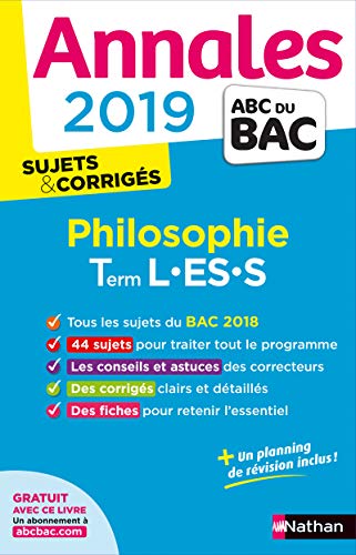 Annales ABC du BAC 2019 - Philosophie - Term L-ES-S