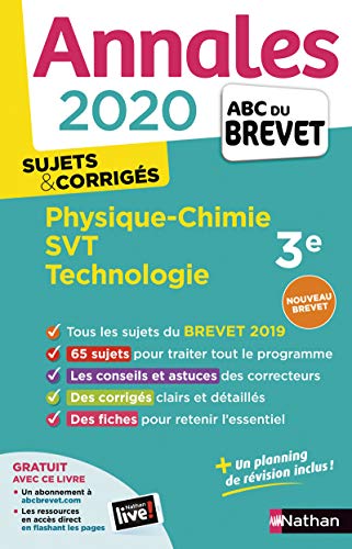 Annales ABC du Brevet 2020 Physique-Chimie-SVT-Techno