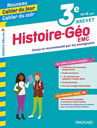 Cahier du jour/Cahier du soir Histoire-Géographie-Education morale et civique 3e + mémento