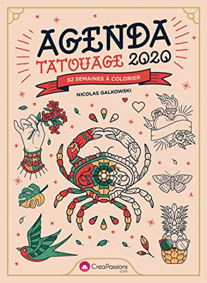 Agenda Tatouage 2020 - 52 semaines à colorier