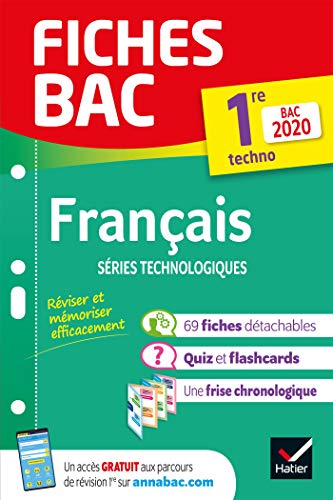 Fiches bac Français 1re technologique Bac 2020: inclus oeuvres au programme 2019-2020