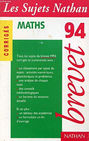 Maths, Brevet 94, Corrigés