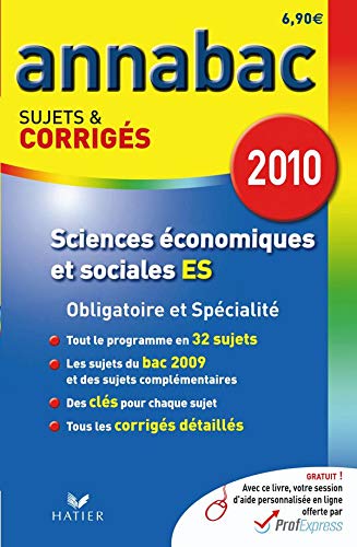 Sciences économiques et sociales ES Obligatoire et Spécialité 2010