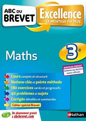 Maths 3e - ABC du Brevet Excellence - Brevet 2022 - Cours, Méthode, Exercices