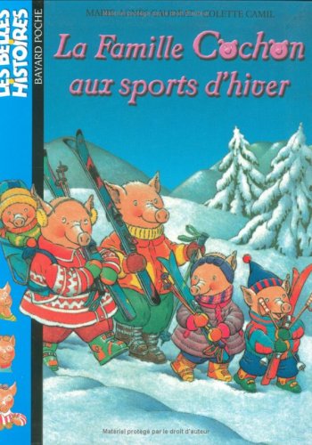 Famille cochon aux sports d'hiver