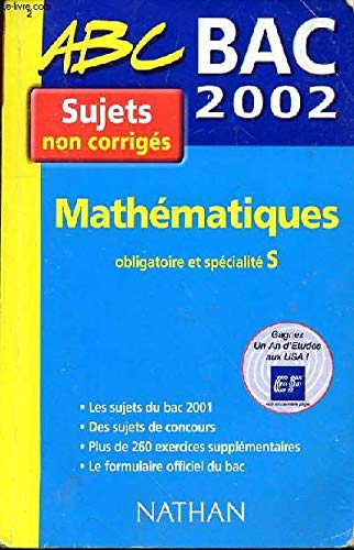 Mathématiques S Bac 2002.