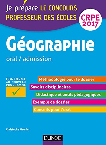 Géographie oral/admission: Professeur des écoles CRPE