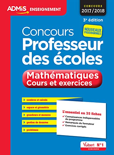 Concours professeur des écoles mathématiques cours exercices 35 fiches 3e edt