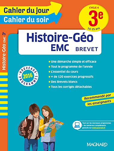 Cahier du jour/Cahier du soir Histoire-Géo-EMC 3e - Nouveau programme 2016