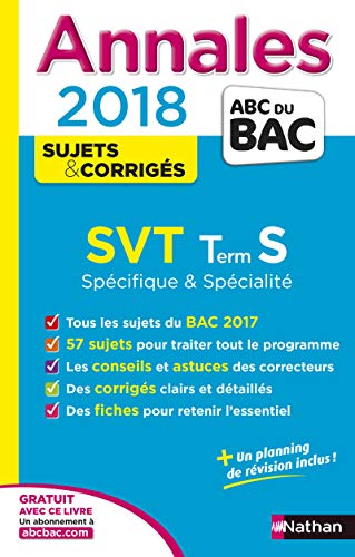 Annales ABC du Bac SVT Terminale S Spé & Spé 2018