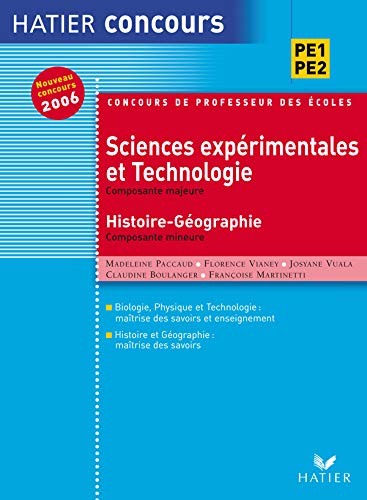 Sciences expérimentales et Technologie ; Histoire et Géographie