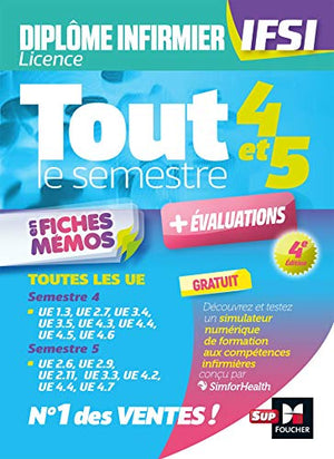 Tout le semestre 4 & 5 en fiches memos - DEI IFSI - Révision et entraînement