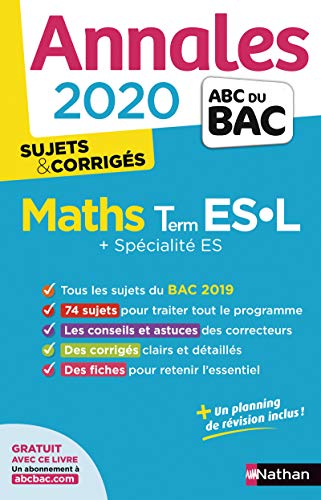 Annales ABC du BAC 2020 Maths Term ES-L - corrigé