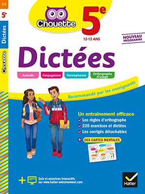 Dictées 5e: cahier d'entraînement en orthographe