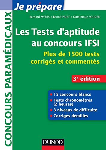 Les tests d'aptitude au concours IFSI - 3e éd. - Plus de 1500 tests corrigés et commentés