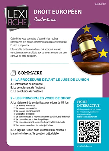 Droit européen: Le contentieux de l'Union européenne