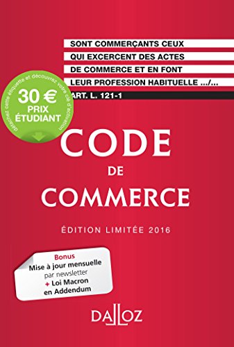 Code de commerce 2016. Édition limitée - 111e éd.