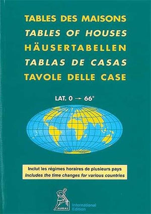 Tables des maisons Placidus pour les latitudes 0° à 66° (hémisphères Nord et Sud)