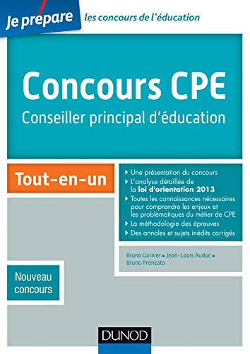 Concours CPE - Conseiller principal d'éducation - Tout-en-un - Nouveau concours: Nouveau concours