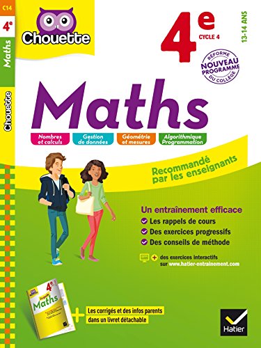 Maths 4e: cahier d'entraînement et de révision